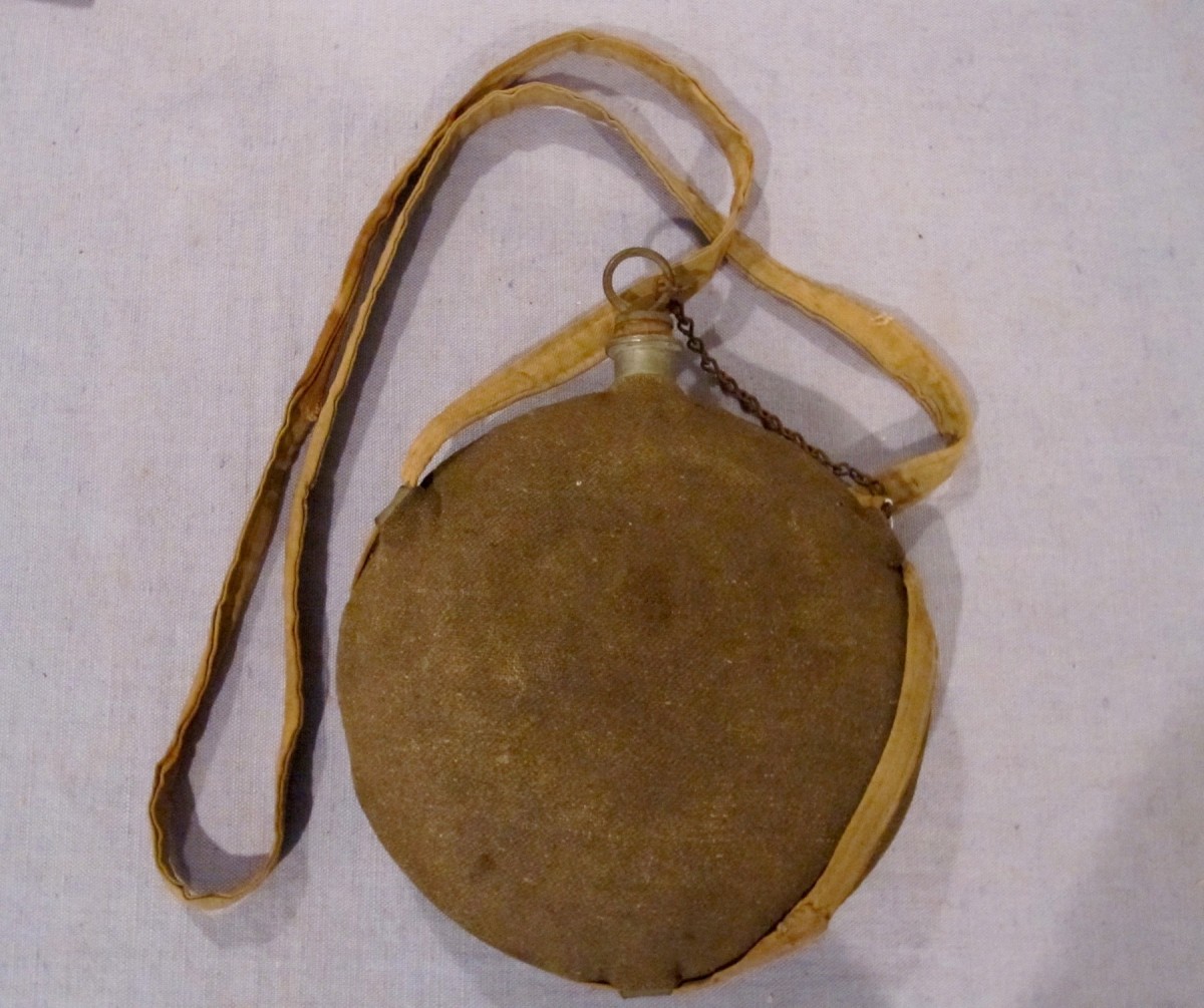 Civil War Brown Cover Canteen & Strap J. Mountain Antiques