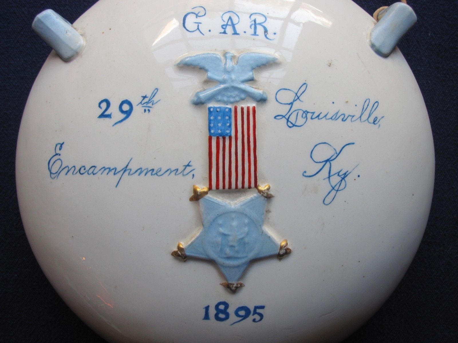 G.A.R. Porcelain Canteen29th Encamp. J. Mountain Antiques