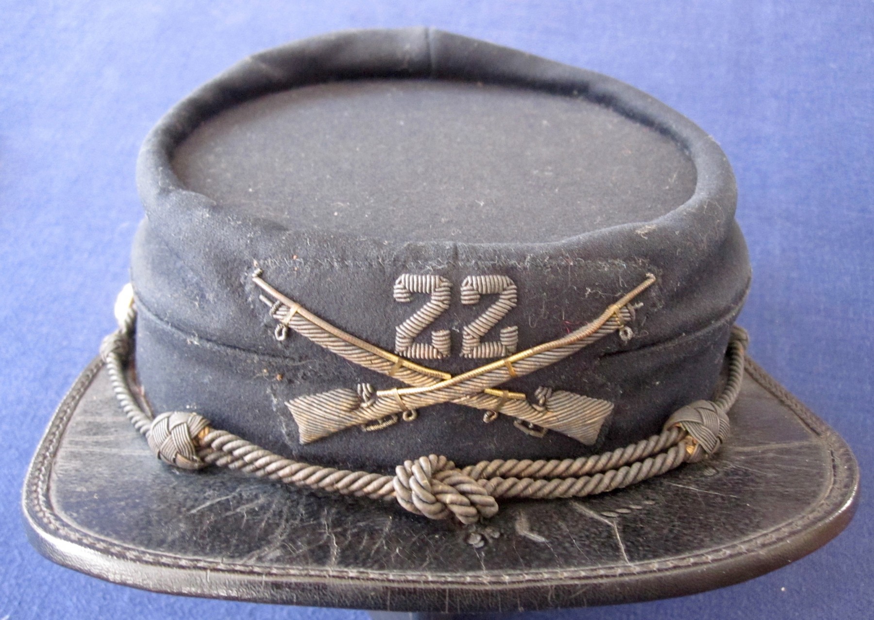 U.S. 22nd Infantry Officer's Forage Cap J. Mountain Antiques