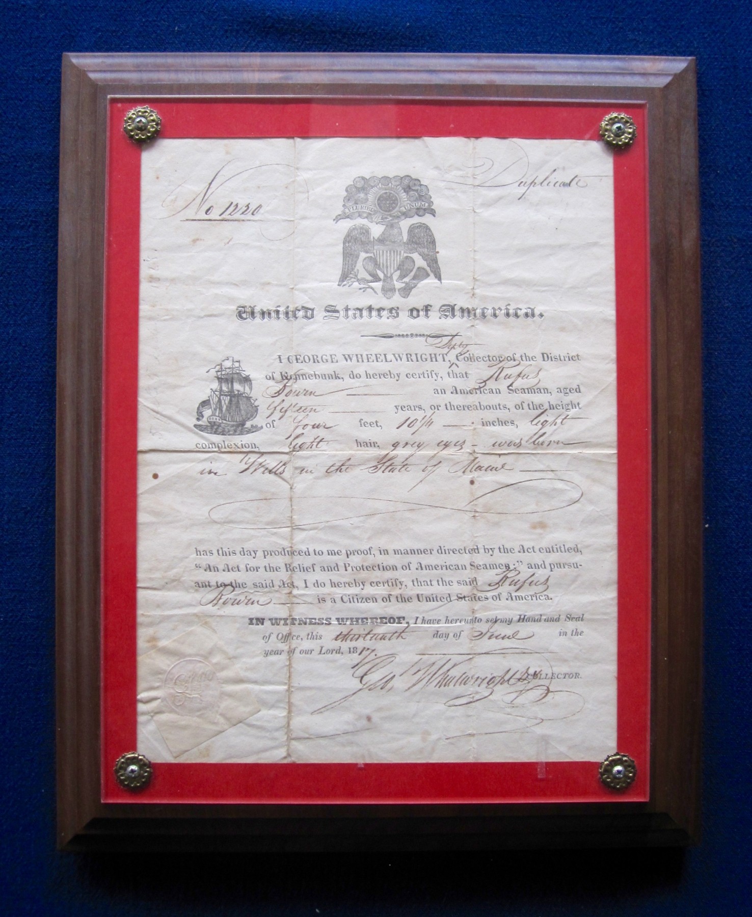 AMERICAN SEAMAN’S PAPERS 24 J. Mountain Antiques