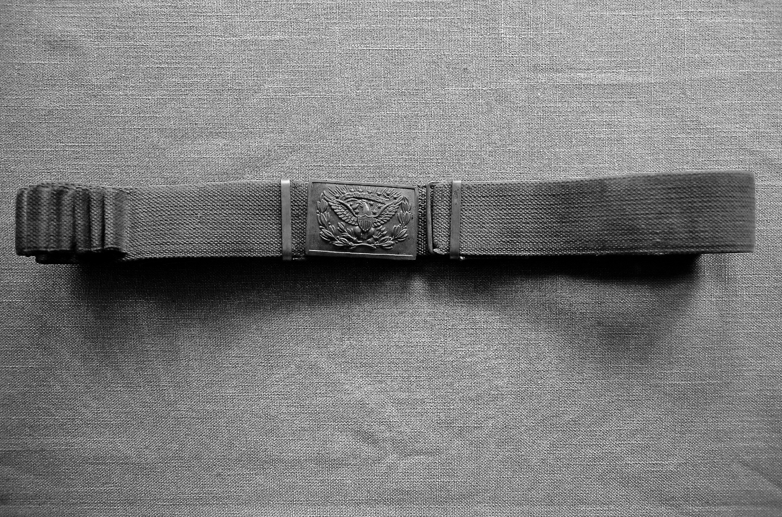 Narrow White Web Officers Pistol Belt And Plate J Mountain Antiques narrow-white-web-officers-pistol-belt-and-plate-j-mountain-antiques