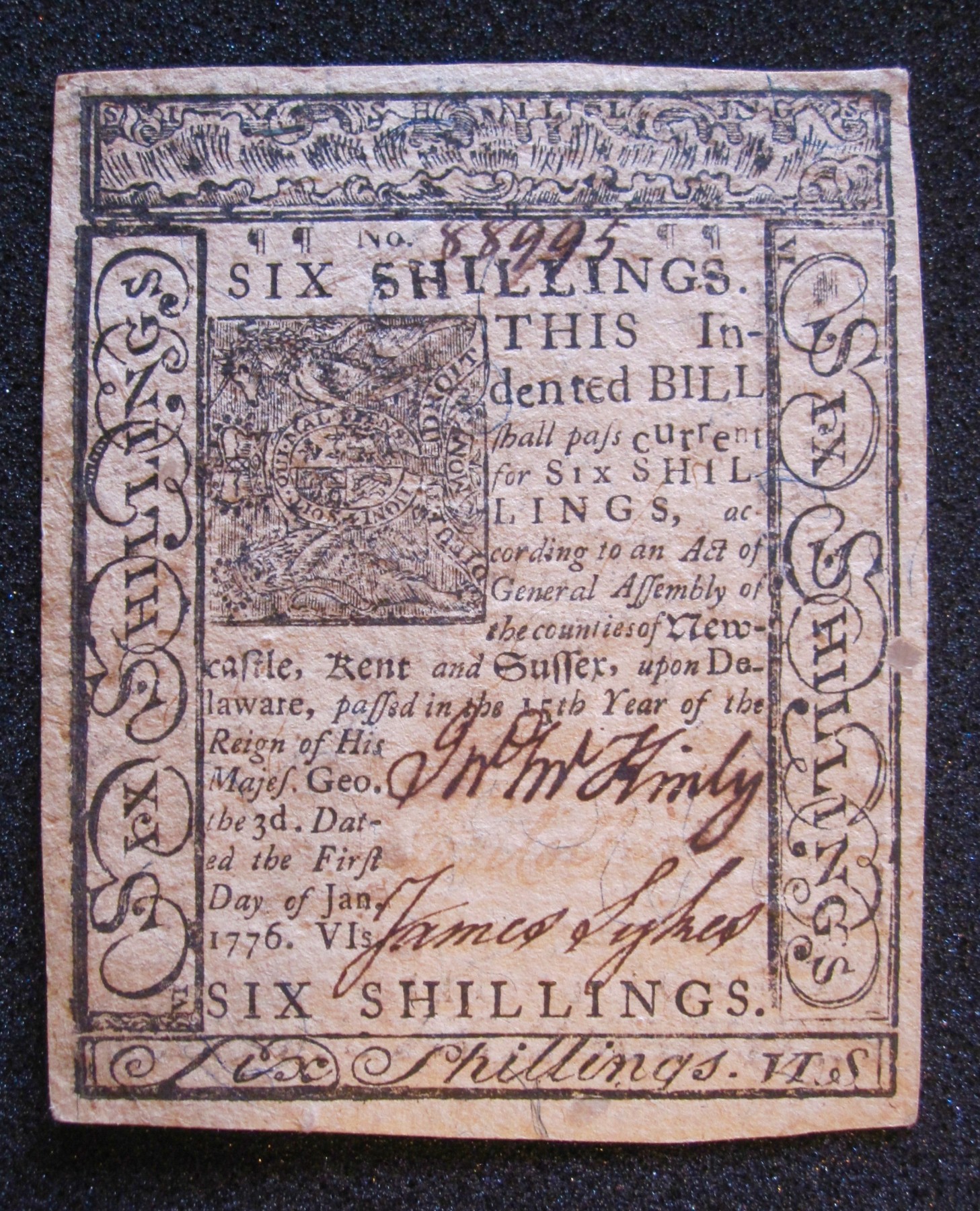 Colonial Currency Issued By Delaware In 1776 J. Mountain Antiques