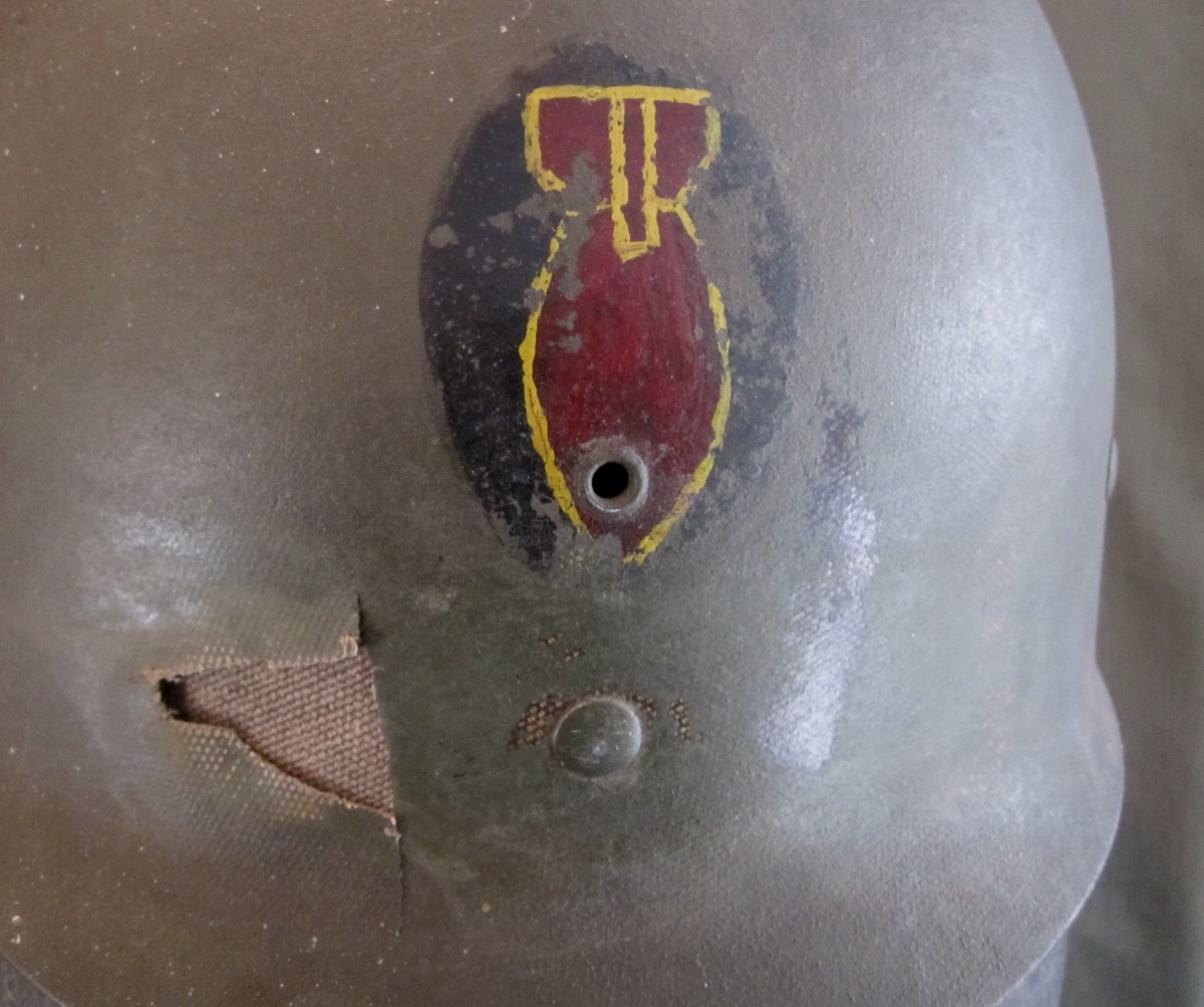 Painted M1 Helmet Bomb Disposal Unit J. Mountain Antiques
