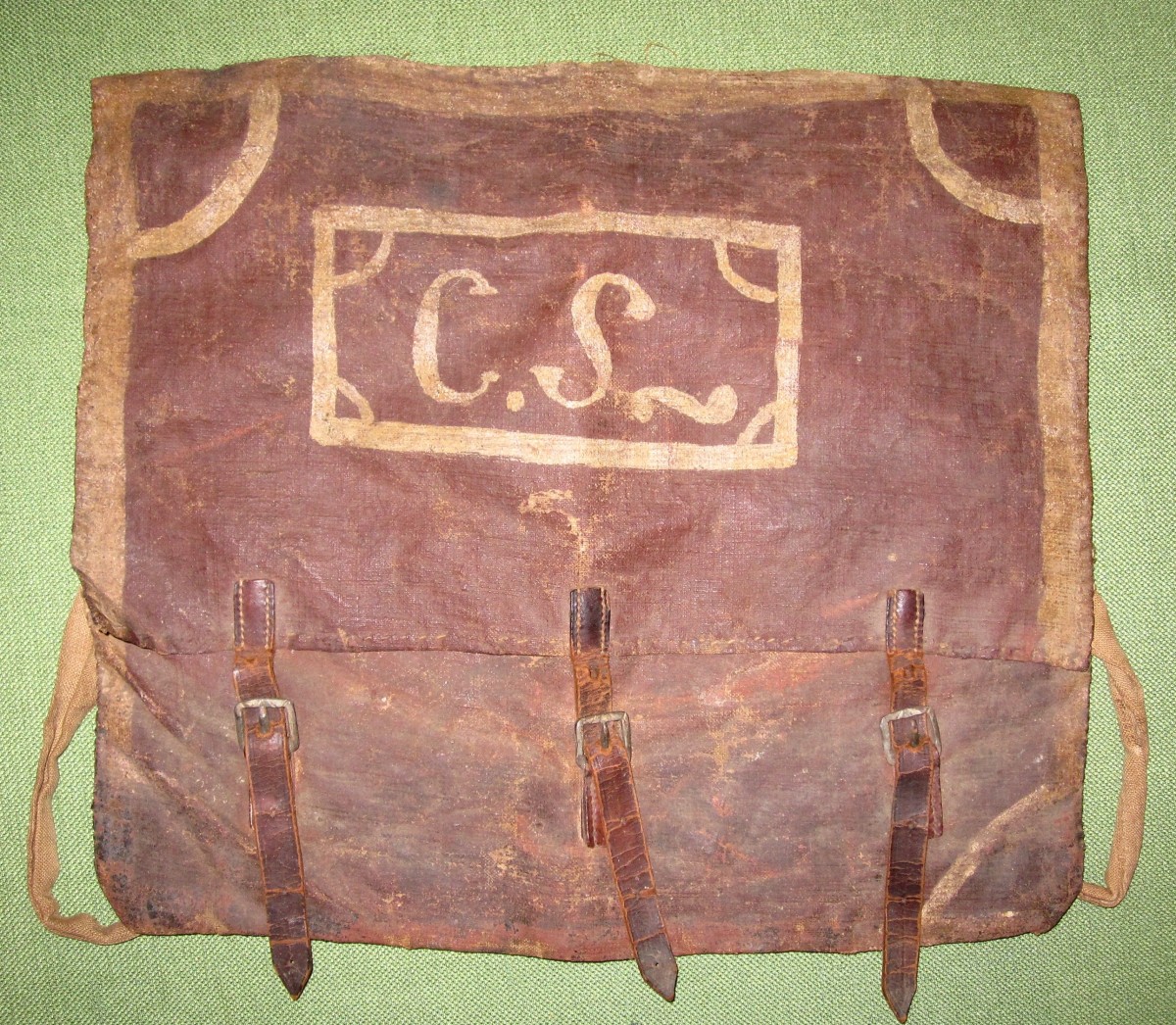 Circa 1820's30's Militia Knapsack J. Mountain Antiques