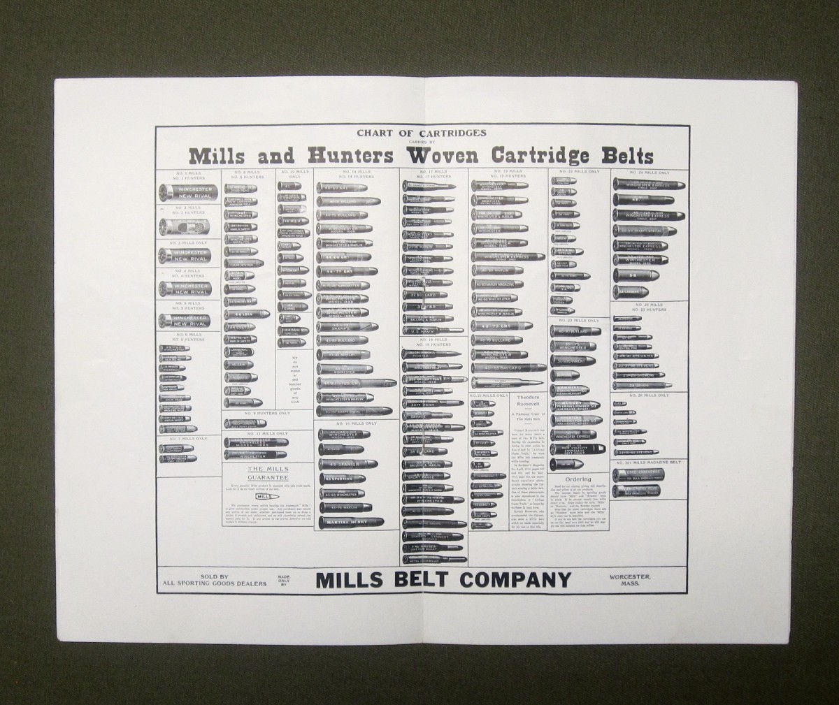 Catalog Mills Woven Cartridge Belts For Sportsmen. SOLD J