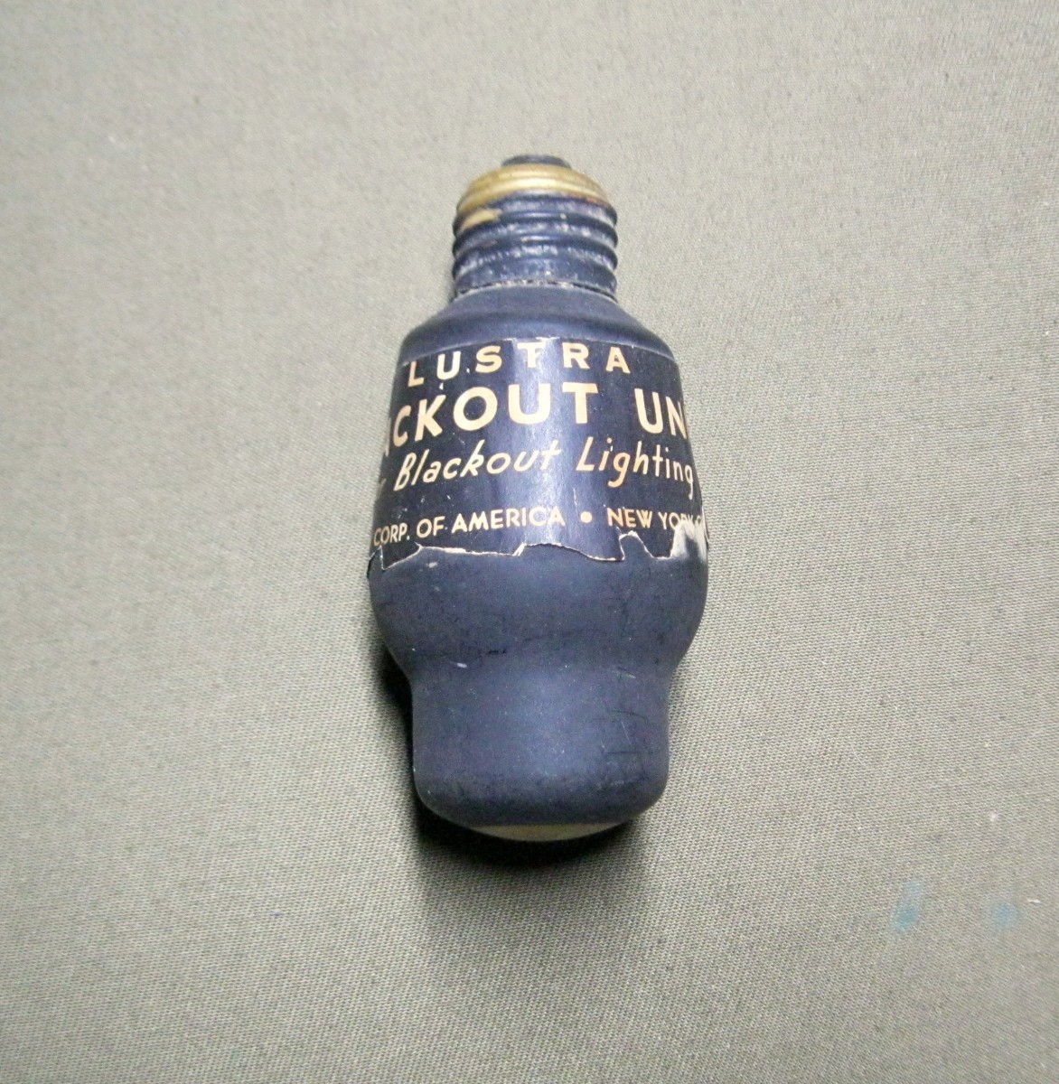 WWII Homefront Blackout Lightbulb SOLD J. Mountain Antiques