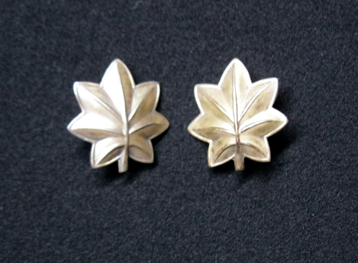 Navy Marine Corps Sterling Oak Leaf Rank Pair. SOLD J. Mountain