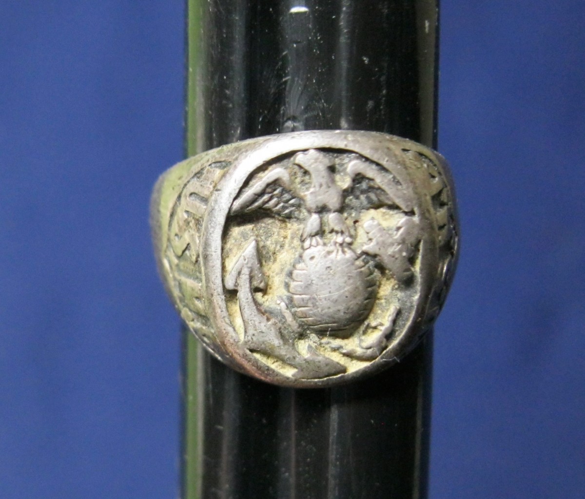 Sterling WWI USMC EGA Ring – SOLD | J. Mountain Antiques