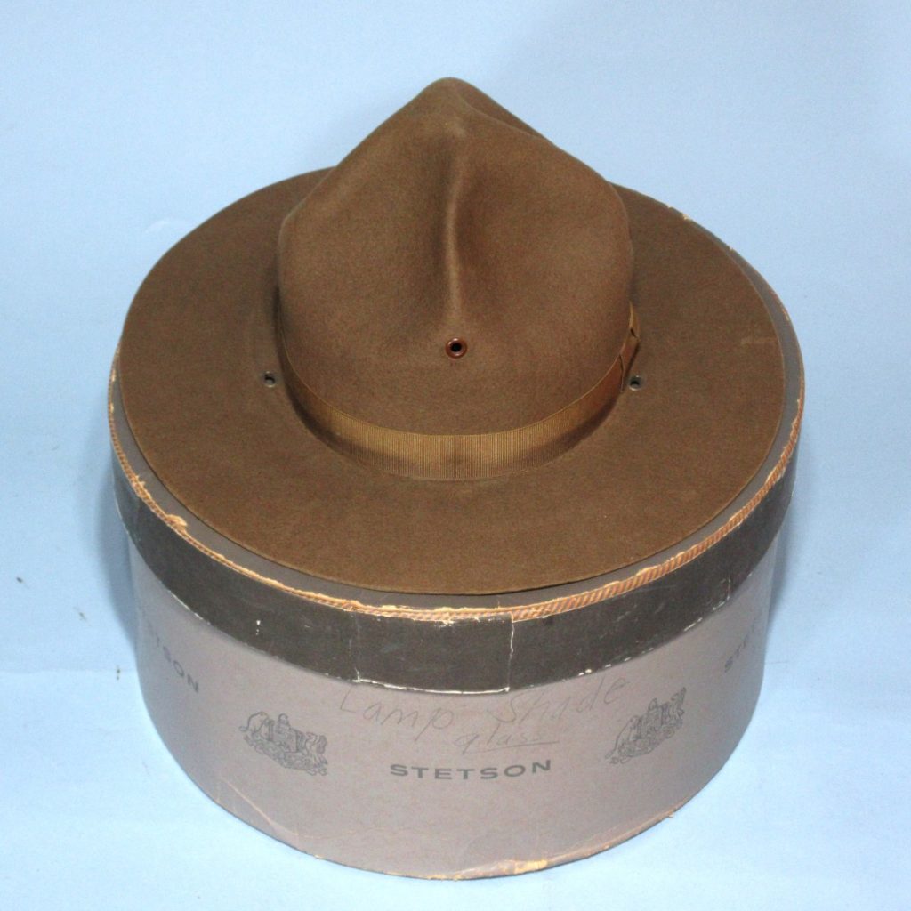 Stetson Officer’s Campaign Hat In Box SOLD J. Mountain Antiques