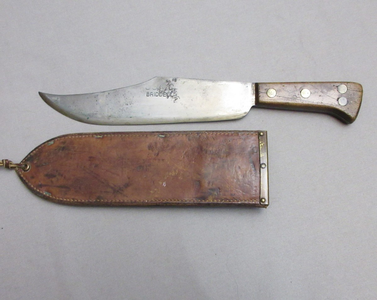 Briddell USMC Hospital Corpsman Bolo / Fighting Knife Boyt Scabbard Dated ’44 SOLD J