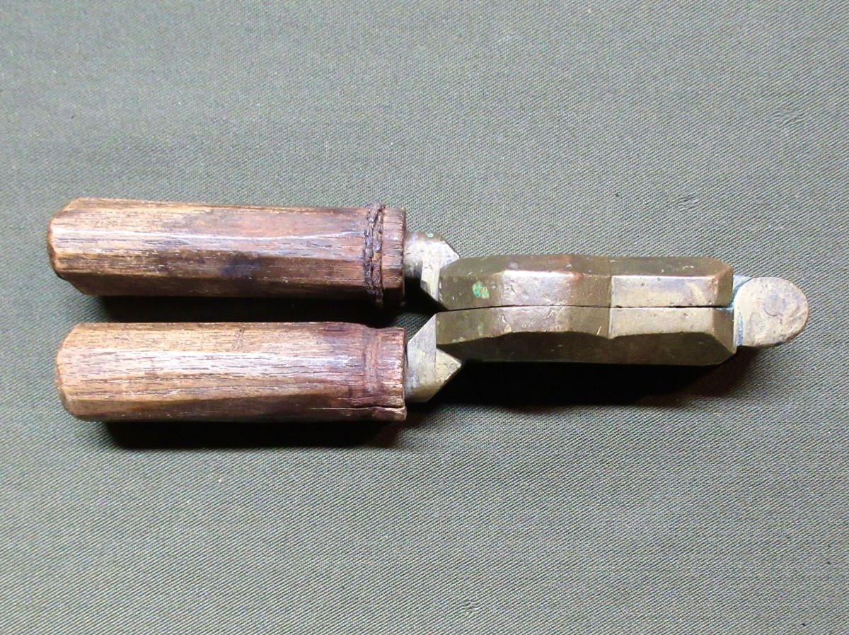 Brass Bullet Mold With Crude Wooden Handles, ID’d As Confederate
