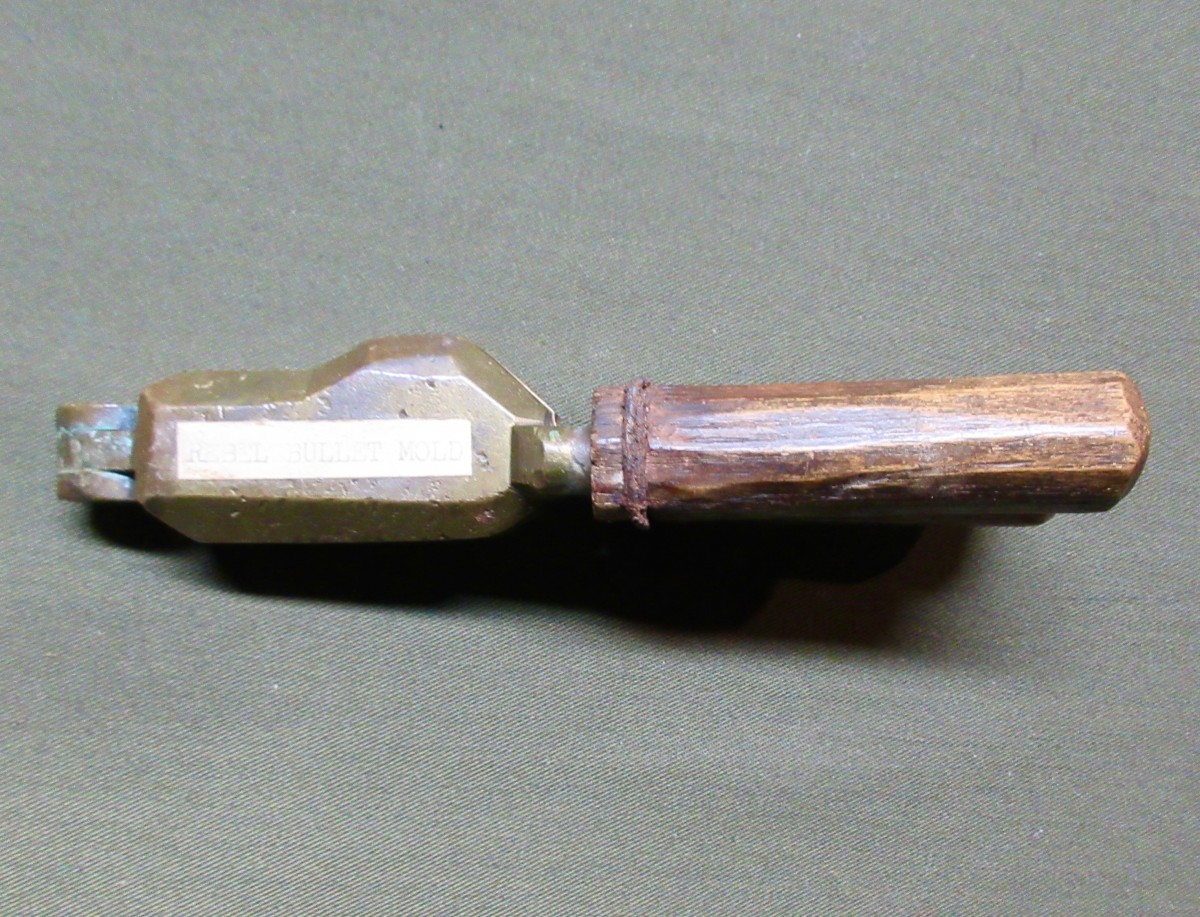 Brass Bullet Mold With Crude Wooden Handles, ID’d As Confederate