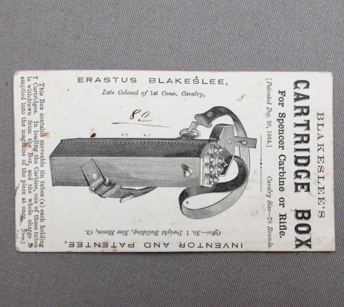 A RARE “Blakeslee’s Cartridge Box Advertising Card | J. Mountain Antiques