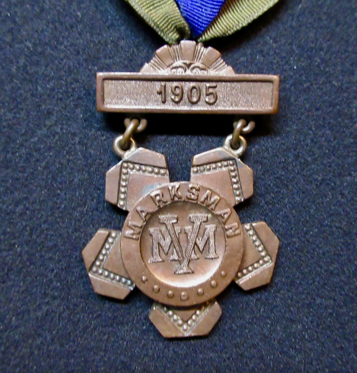 MVM 1905 2nd Class Marksman Badge With Ribbon. | J. Mountain Antiques